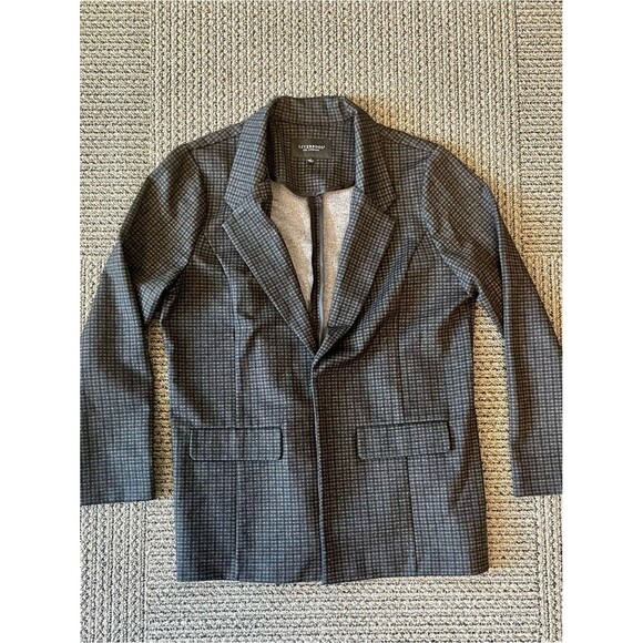Liverpool Jackets & Blazers - Liverpool Black & Navy Houndstooth Plaid Boyfriend Blazer – Size Large